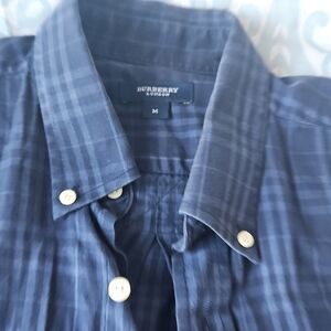 Burberry Men's Dark Blue Checkered Shirt